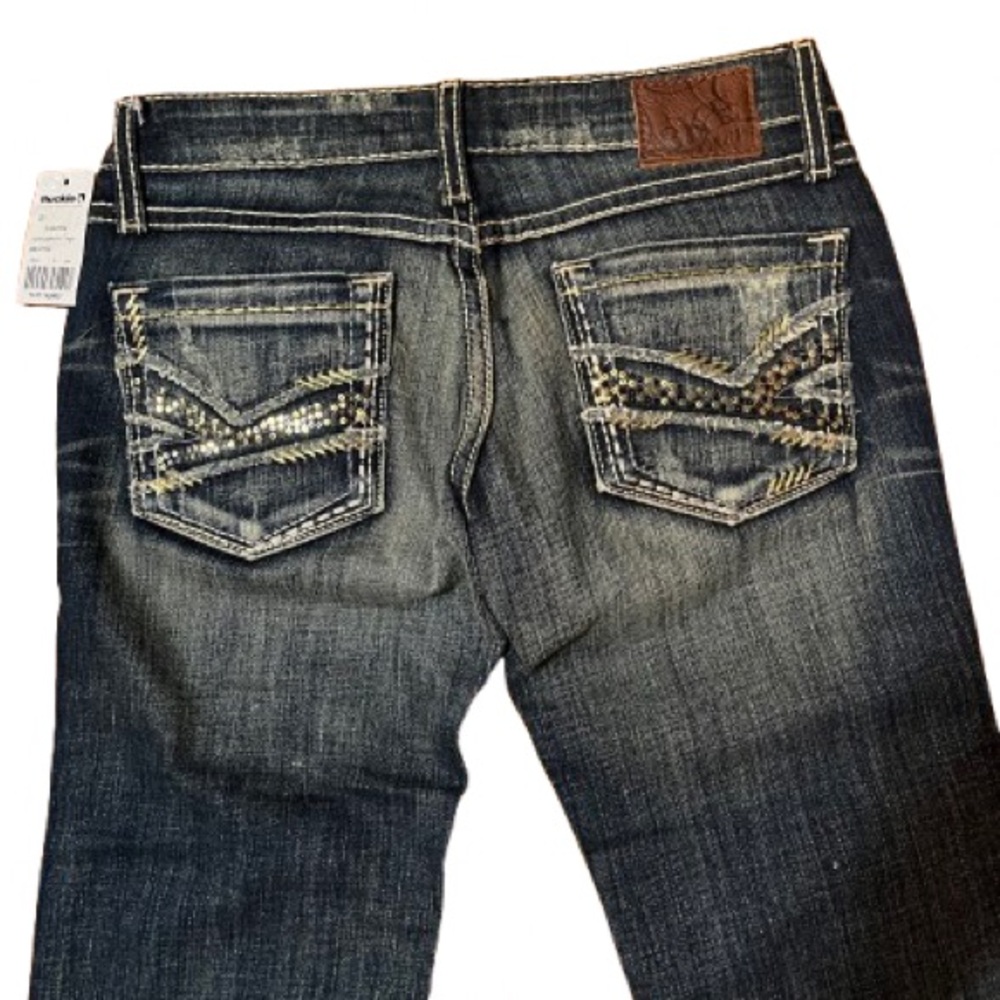 NWT BKE Sabrina Embellished Sequins Blue Denim Capri Jeans Size 24